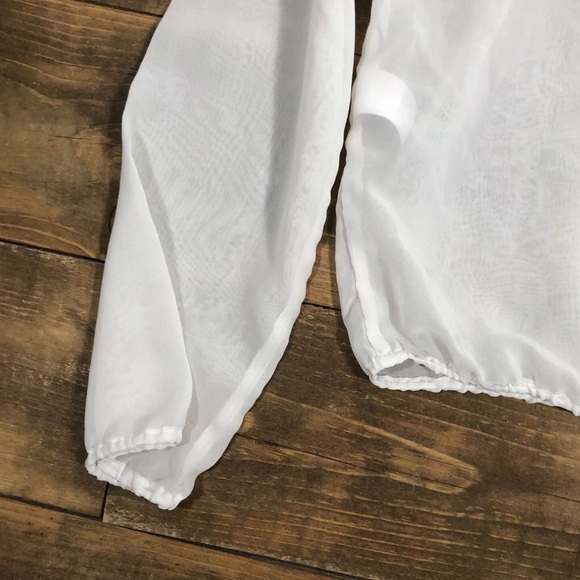 PS Aeropostale Girls Blouse Sheer Lace Pleats - Picture 7 of 8